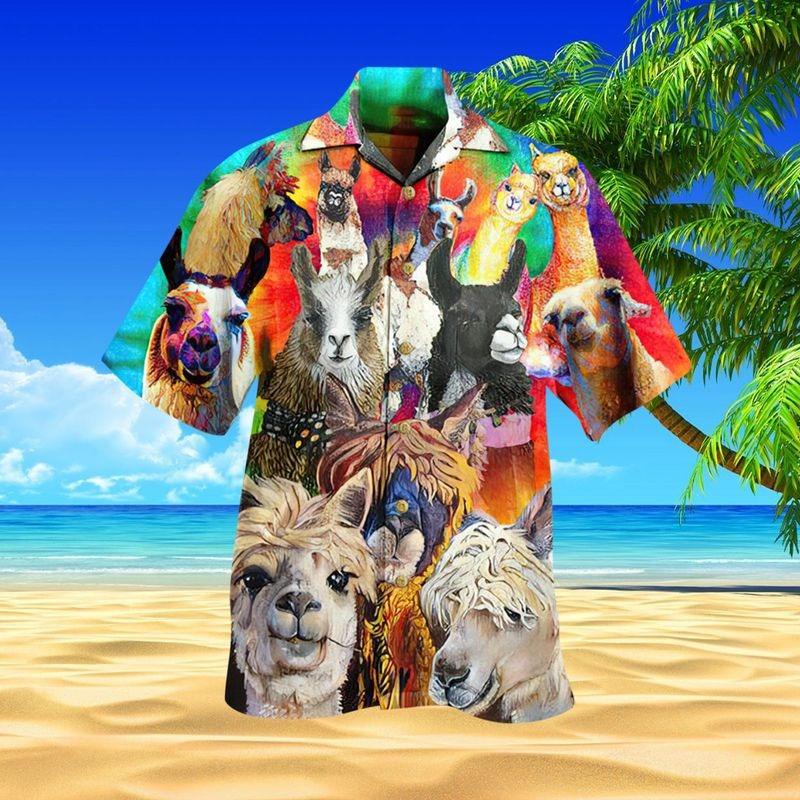Llama Aloha Hawaiian Shirt - Llama Pattern Hawaiian Shirt, Wildlife Of Animal Hawaiian Shirt For Men & Women, Llama Lover