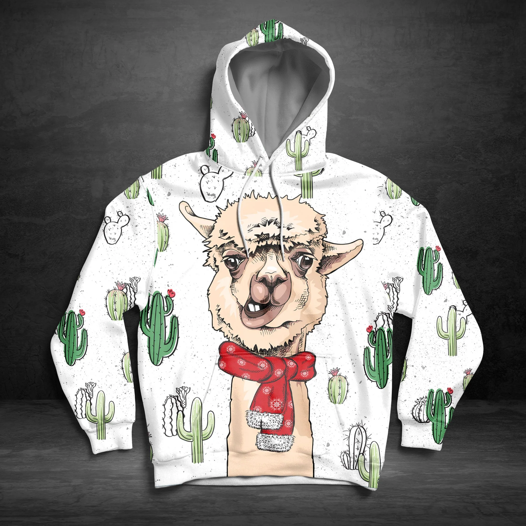 Llama Cactus Pullover Premium Hoodie, Perfect Outfit For Men And Women On Christmas New Year Autumn Winter