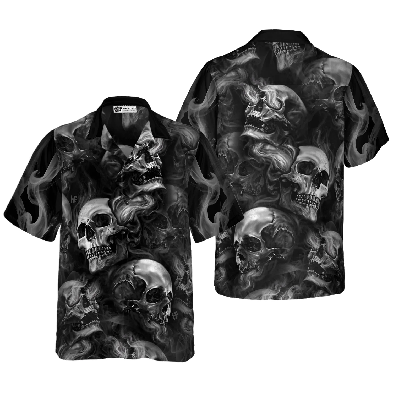 Luxury Skull Smoke Black Background Aloha Hawaiian Shirt For Summer, Colorful Shirt For Men Women, Perfect Gift For Friend, Team, Family