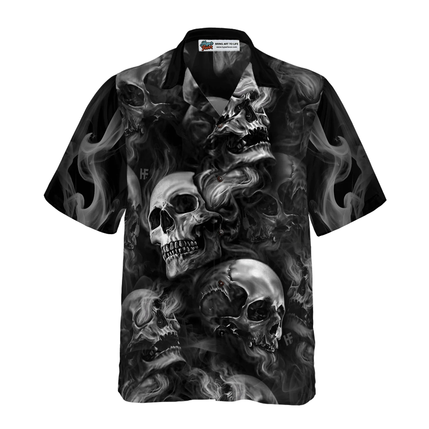 Luxury Skull Smoke Black Background Aloha Hawaiian Shirt For Summer, Colorful Shirt For Men Women, Perfect Gift For Friend, Team, Family - Image 2