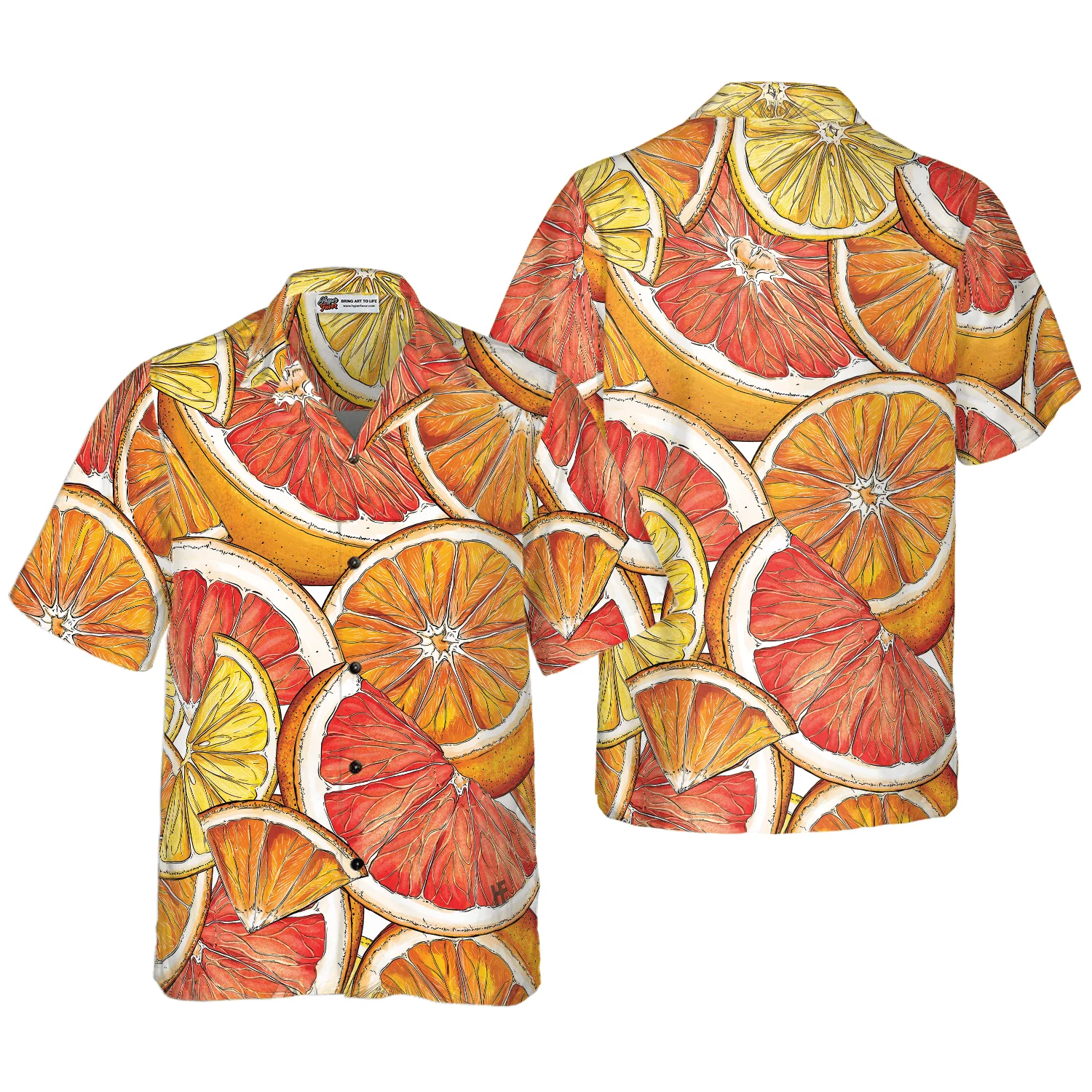 Luxury Summer Lemon & Orange Hawaiian Shirt, Colorful Summer Aloha Shirt For Men Women, Perfect Gift For Friend, Team, Family