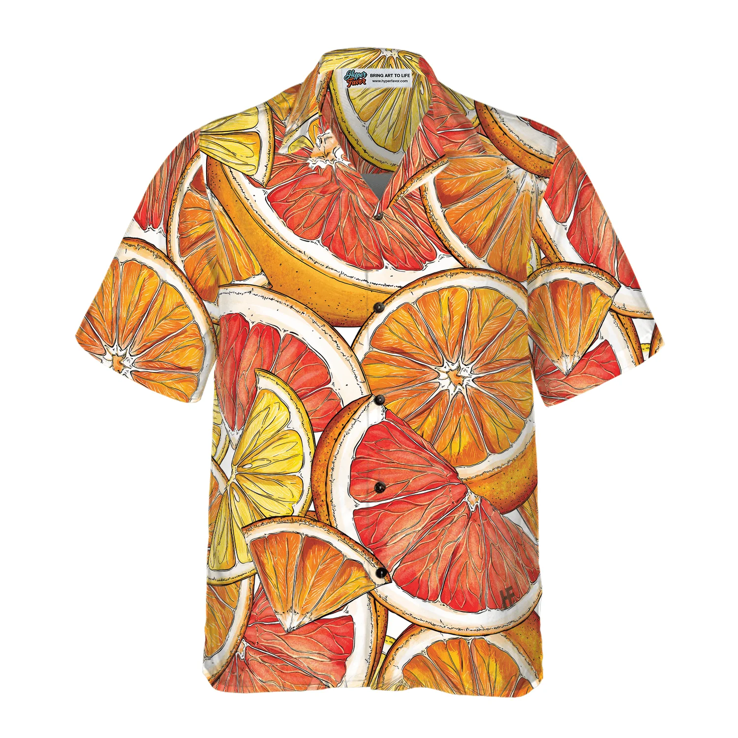 Luxury Summer Lemon & Orange Hawaiian Shirt, Colorful Summer Aloha Shirt For Men Women, Perfect Gift For Friend, Team, Family - Image 2