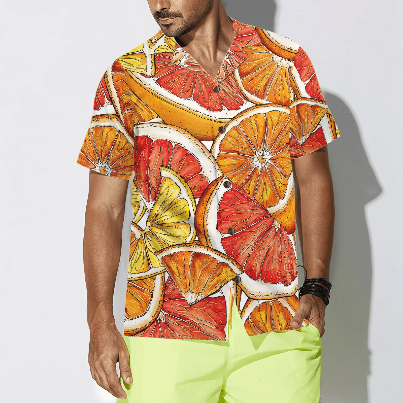 Luxury Summer Lemon & Orange Hawaiian Shirt, Colorful Summer Aloha Shirt For Men Women, Perfect Gift For Friend, Team, Family - Image 4