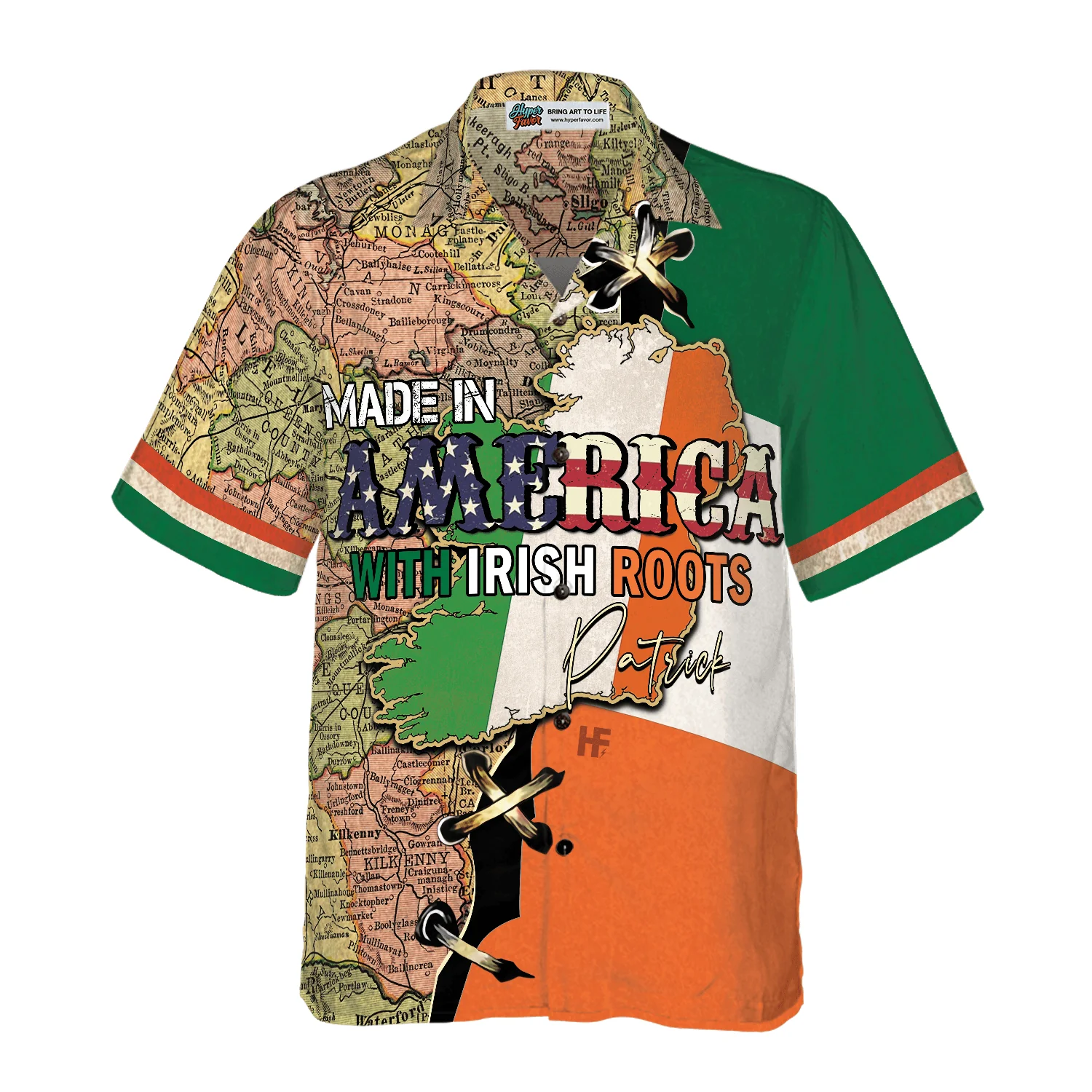 Made In America With Irish Roots Custom Name Hawaiian Shirt, Personalized Colorful Summer Aloha Shirts For Men Women, Perfect Gift For Husband, Wife - Image 2