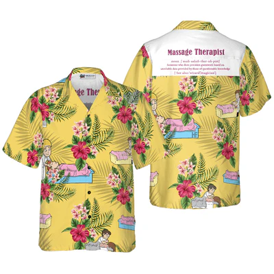 Massage Therapist Hawaiian Shirt, Massage Therapist Tropical Floral Aloha Shirt For Men - Gift For Massage Therapist, Husband, Boyfriend, Family, Friends