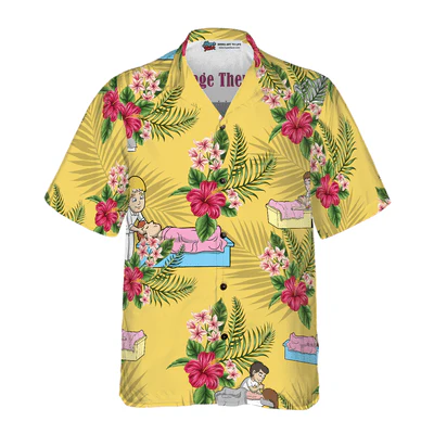 Massage Therapist Hawaiian Shirt, Massage Therapist Tropical Floral Aloha Shirt For Men - Gift For Massage Therapist, Husband, Boyfriend, Family, Friends - Image 2