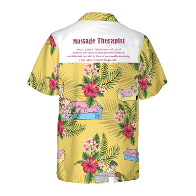 Massage Therapist Hawaiian Shirt, Massage Therapist Tropical Floral Aloha Shirt For Men - Gift For Massage Therapist, Husband, Boyfriend, Family, Friends - Image 3