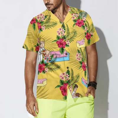 Massage Therapist Hawaiian Shirt, Massage Therapist Tropical Floral Aloha Shirt For Men - Gift For Massage Therapist, Husband, Boyfriend, Family, Friends - Image 4
