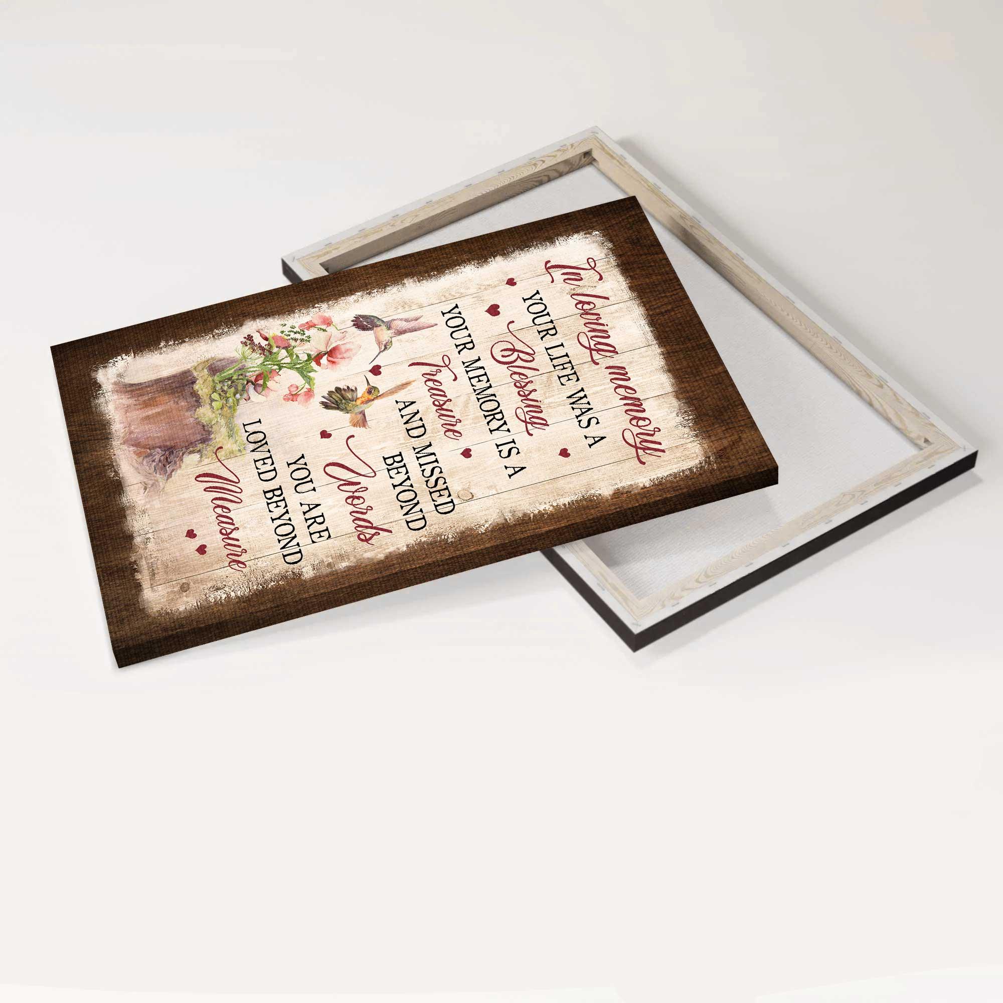 Memorial Portrait Canvas- Hummingbird Couple- Memorial gift for members family- Your life was a blessing - Heaven Portrait Canvas Prints, Wall Art - Image 5