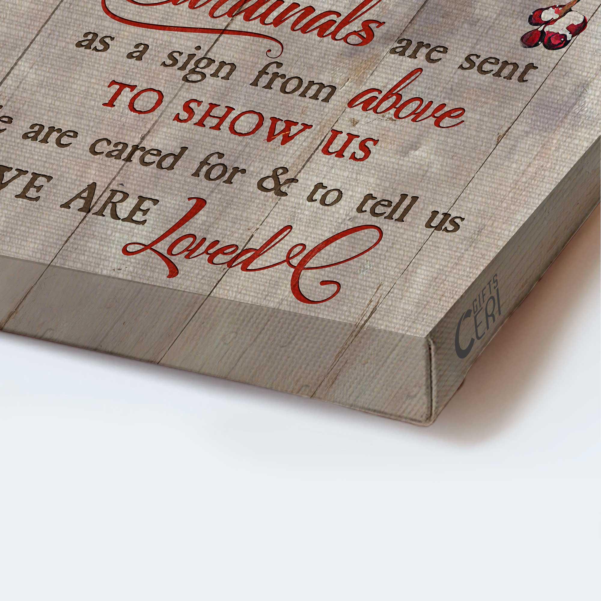 Memorial Portrait Canvas - Red cardinal, Frozen cranberry - Gift For Member Family - Cardinals are sent as a sign from above to show us we are loved - Heaven Portrait Canvas - Image 5