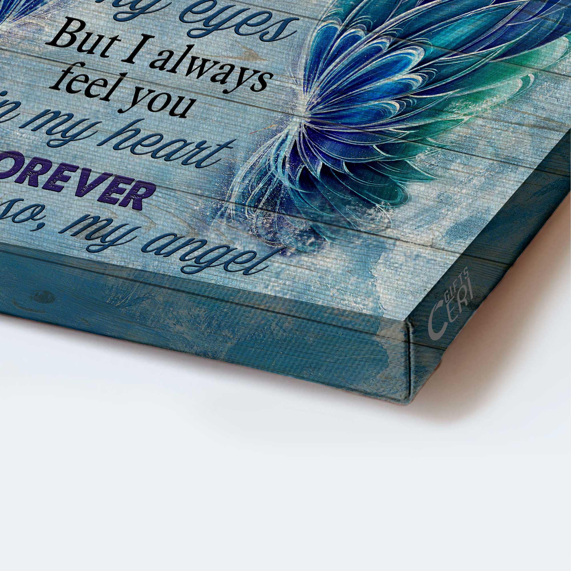 Memorial Premium Wrapped Landscape Canvas - Gorgeous wings canvas, I always feel you in my heart - Heaven Gifts for members family - Image 3