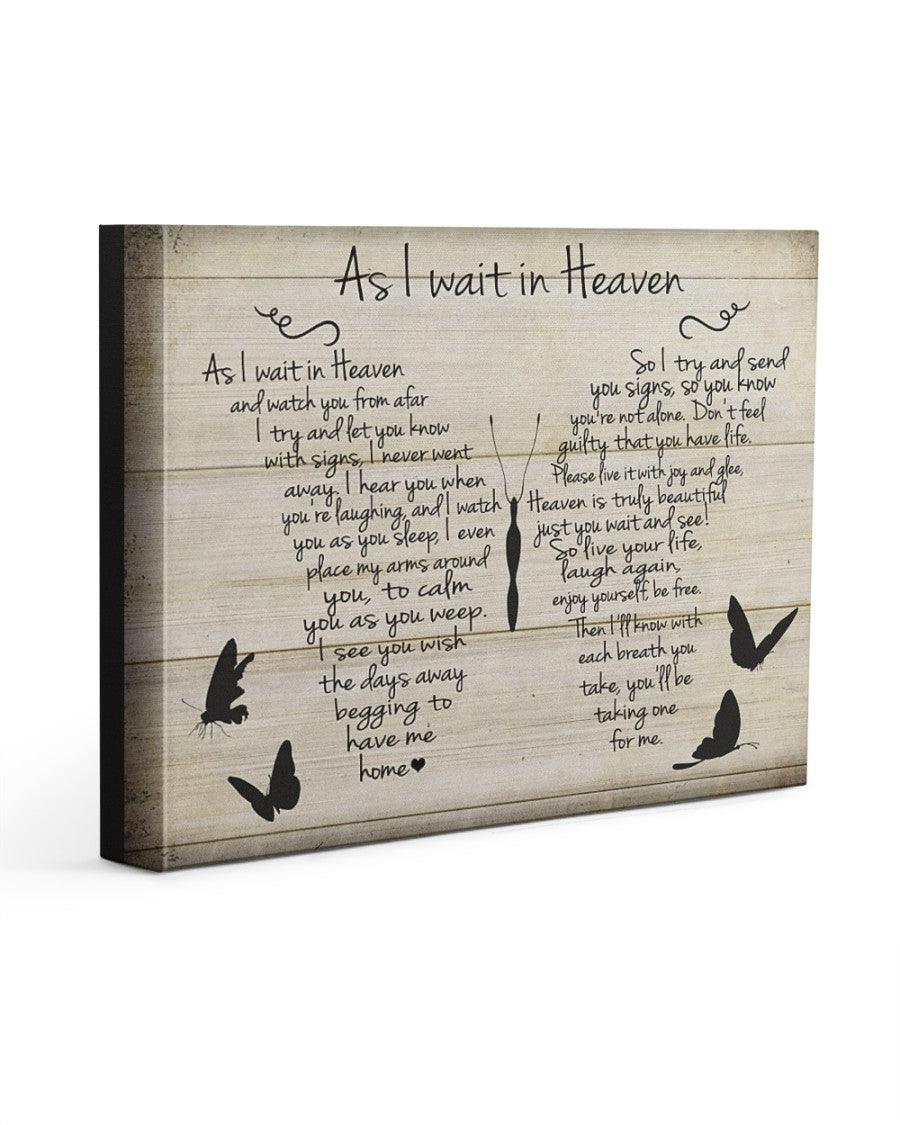 Memorial Premium Wrapped Landscape Canvas - Sympathy Gift, Remembrance Gift, As I Wait In Heaven - Heaven Gift For Members Family