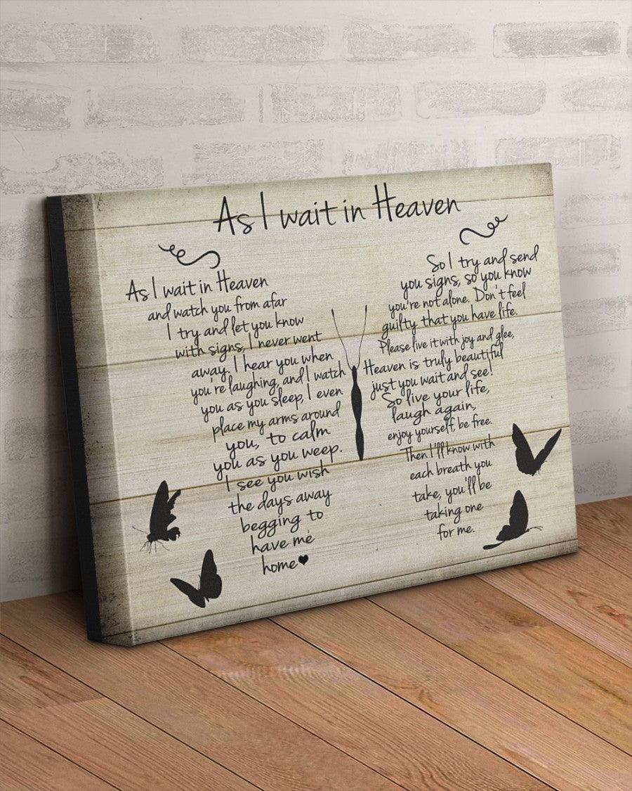 Memorial Premium Wrapped Landscape Canvas - Sympathy Gift, Remembrance Gift, As I Wait In Heaven - Heaven Gift For Members Family - Image 2