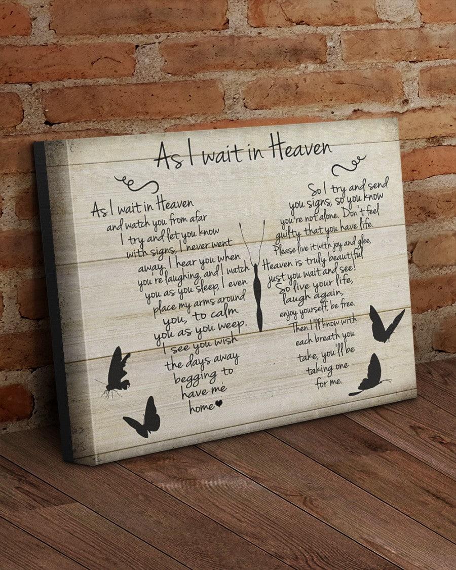 Memorial Premium Wrapped Landscape Canvas - Sympathy Gift, Remembrance Gift, As I Wait In Heaven - Heaven Gift For Members Family - Image 3