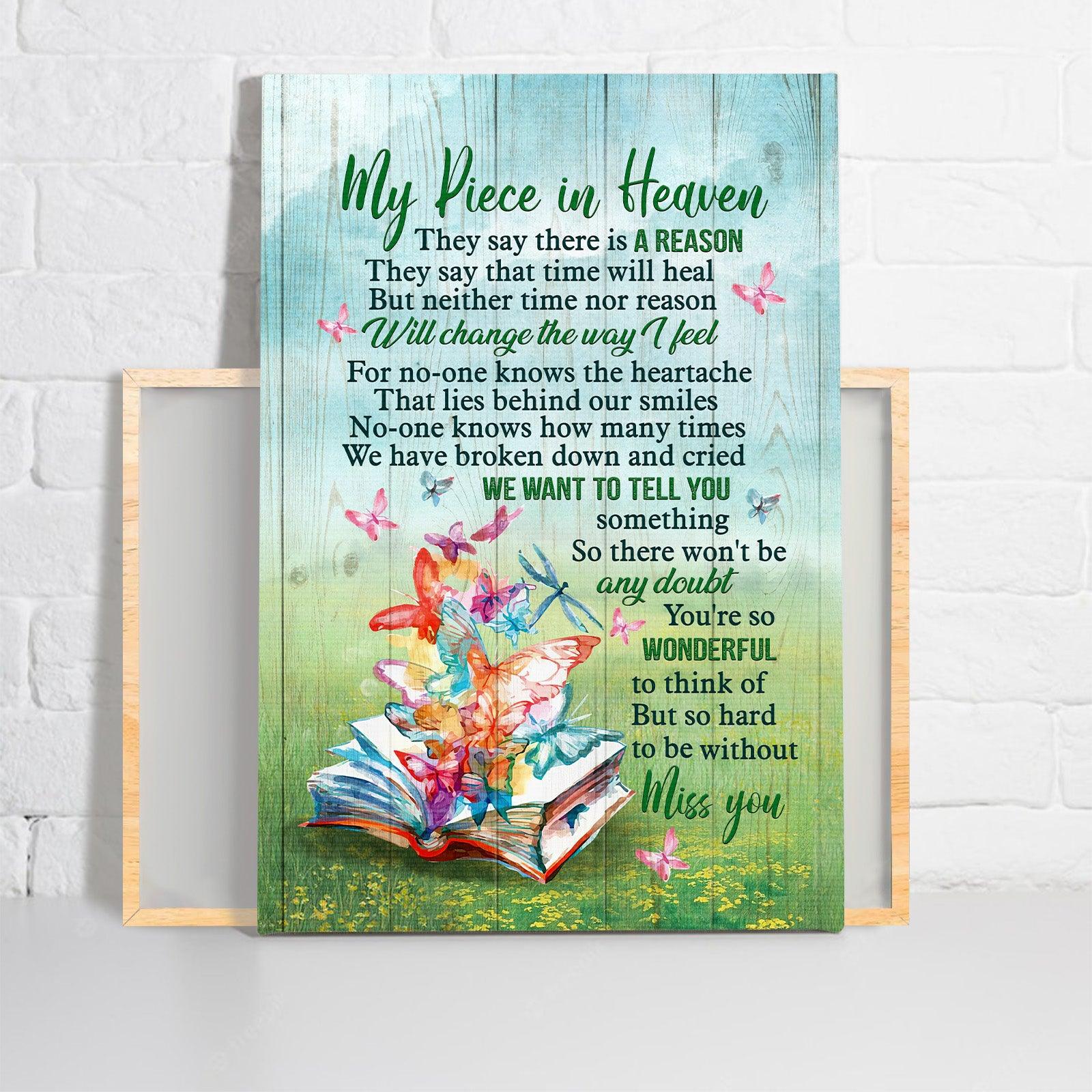 Memorial Premium Wrapped Portrait Canvas - Book, Colorful Butterfly, You're So Wonderful In My Heaven - Heaven Gift For Members Family - Image 2