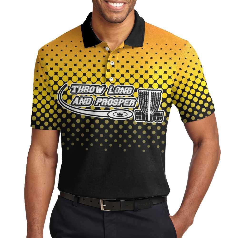 Men Disc Golf Polo Shirt - Throw Long And Prosper Disc-golf aholic Polo Shirt, Cool Disc Golf Shirt - Perfect Gift For Men