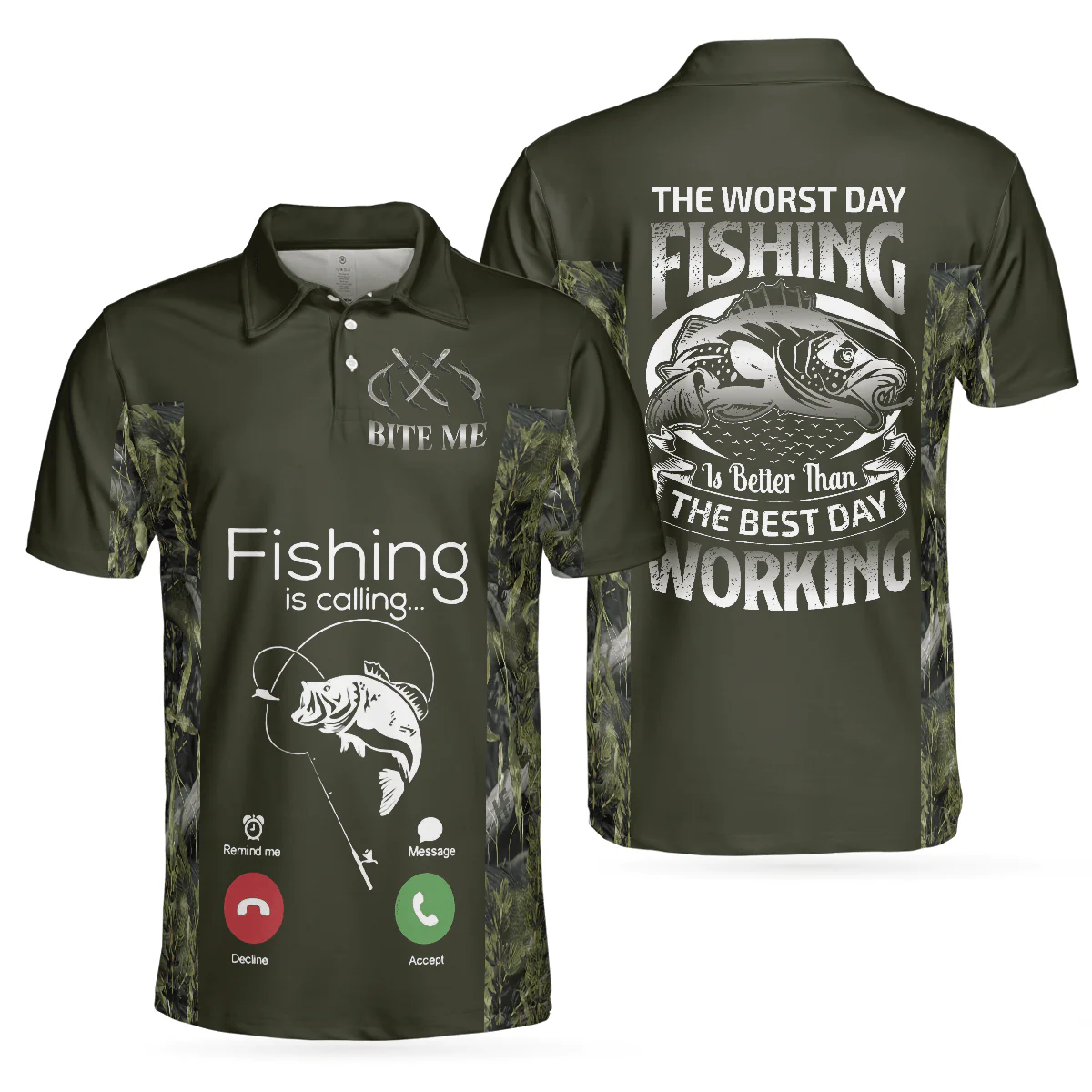 Men Fishing Polo Shirt - The Worst Day Fishing Is Better Than The Best Day Working Men Polo Shirt - Perfect Gift For Men, Fisher