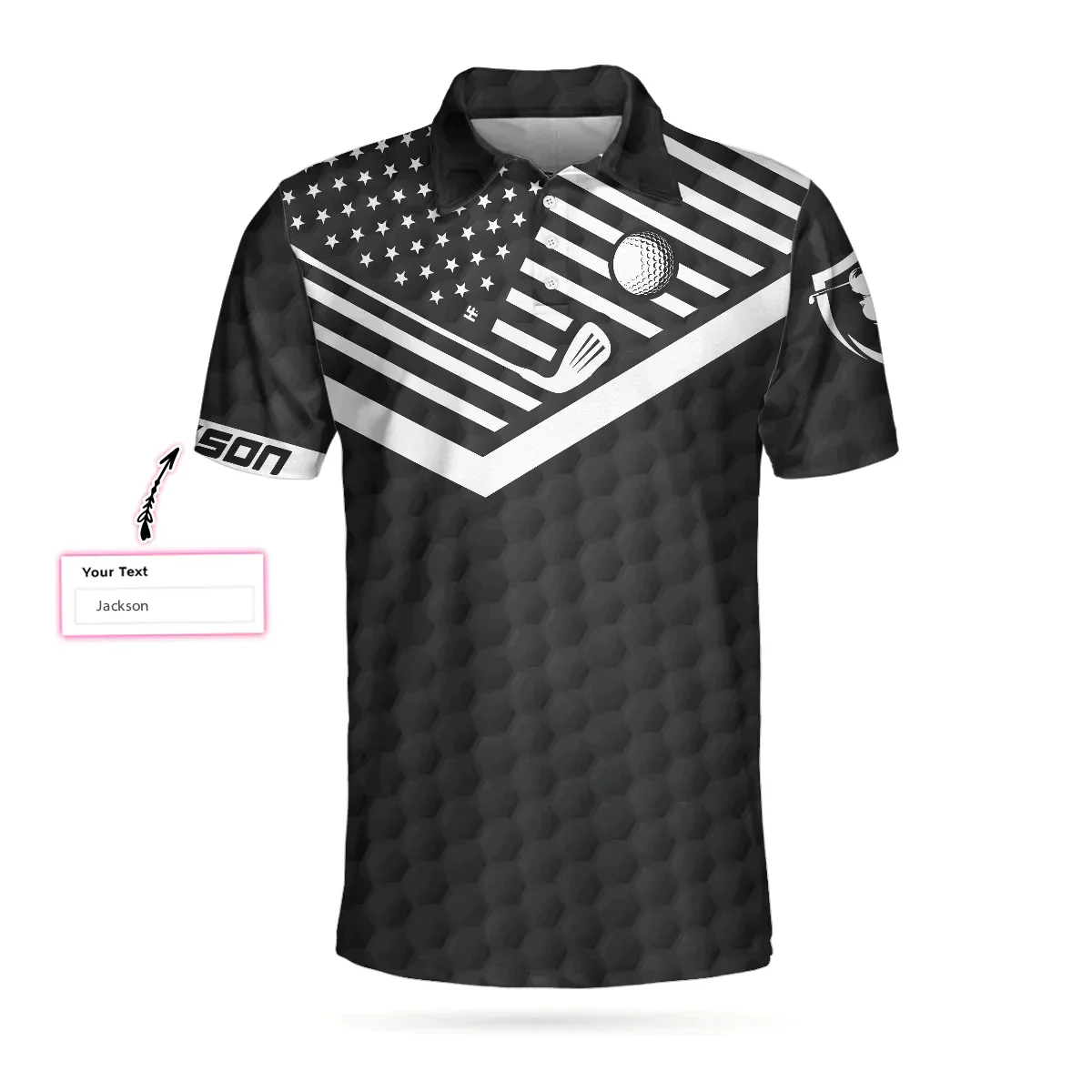 Men Golf Long Sleeve Polo Shirt - Personalized Golf American Flag Golf Long Sleeve Polo Shirt, I'd Tap That Golf Custom Shirt - Image 4