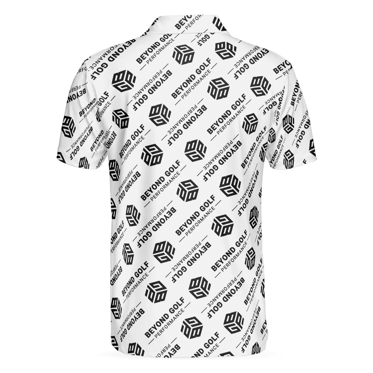 Men Golf Polo Shirt - Beyond Golf Performance Logo Pattern White Men Polo Shirt Golf Shirt For Men - Perfect Polo Shirt For Men, Golfers - Image 4