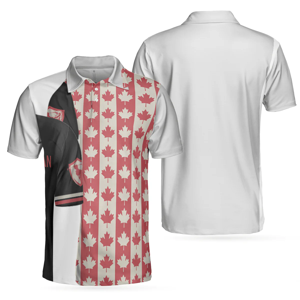 Men Golf Polo Shirt - Canadian Golf Flag Polo Shirt, Simple Golfing Shirt Design For Canadian Fans Men Polo Shirt - Perfect Polo Shirt For Men, Golfers