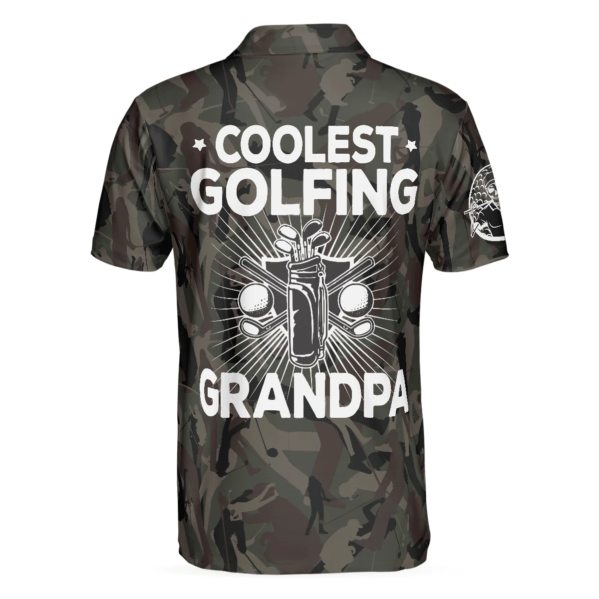 Men Golf Polo Shirt - Coolest Golfing Grandpa Golf Polo Shirt, Skull Polo Shirt, Camouflage Pattern Polo Shirt - Perfect Gift For Men, Golfers - Image 2