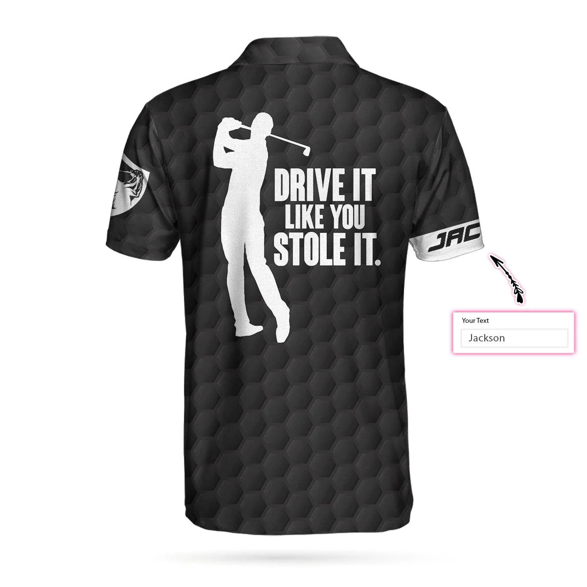 Men Golf Polo Shirt - Drive It Like You Stole It Golf Custom Polo Shirt, Black American Flag Personalized Golf Shirt For Men, Best Gift For Men - Image 3