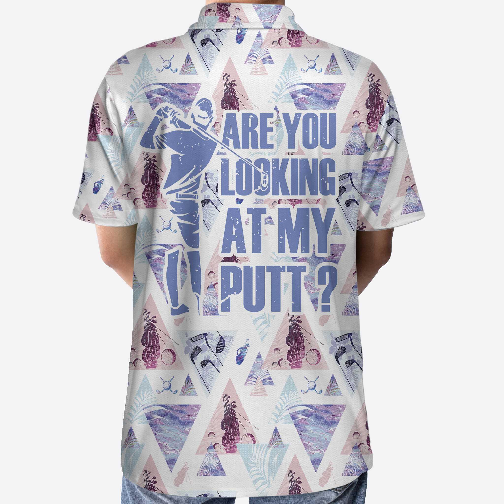Men Golf Polo Shirt - Geometric Triangle Pattern Golf Men Polo Shirt, Are You Looking At My Putt Men Polo Shirt - Perfect Polo Shirt For Men - Image 3