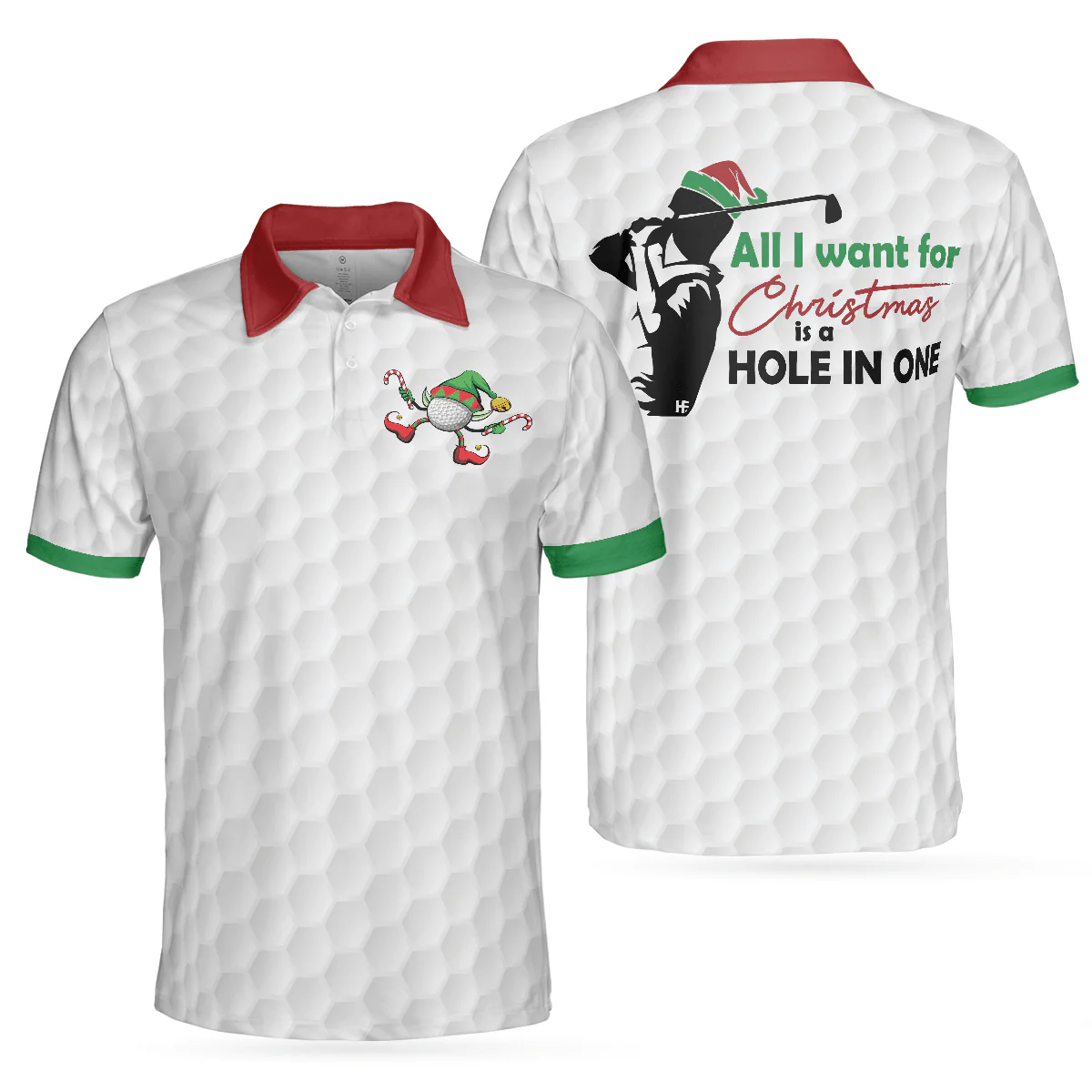 Men Golf Polo Shirt - Golf All I Want Polo Shirt, Funny Christmas-Themed Men Golf Shirt - Perfect Polo Shirt For Men, Golfers
