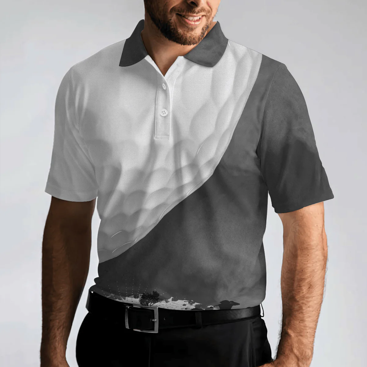 Men Golf Polo Shirt - Golf Ball And Smoke Background Golf, Smoke Golf Player Men Polo Shirt - Perfect Polo Shirt For Men, Golfers - Image 5