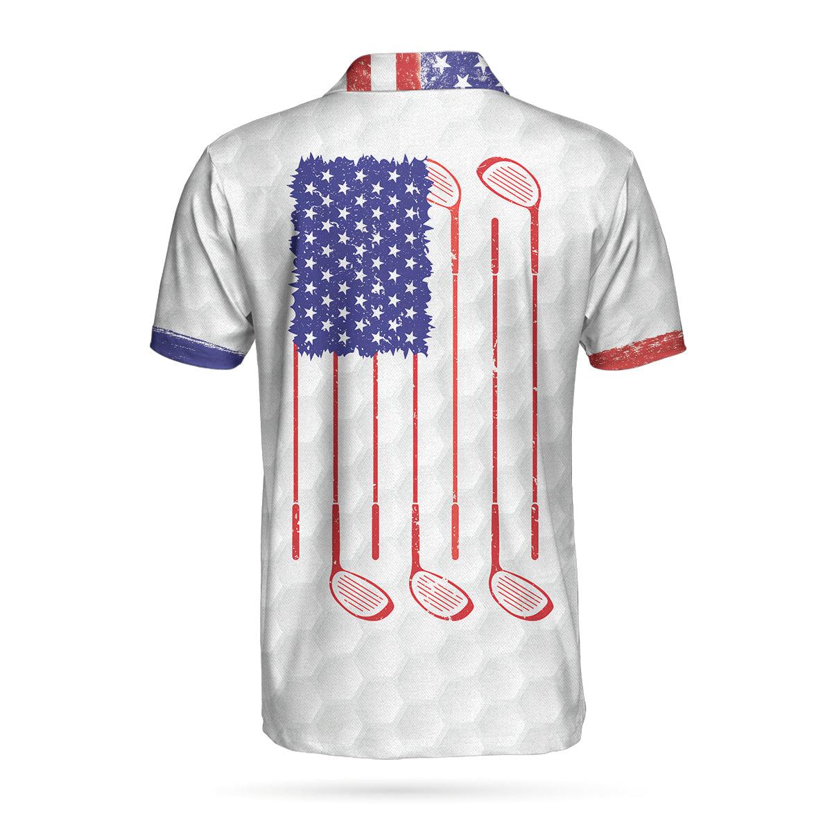 Men Golf Polo Shirt - Golf Club Style American Flag Polo Shirt, Patriotic Golf Shirt For Men - Perfect Polo Shirt For Men, Golfers - Image 2