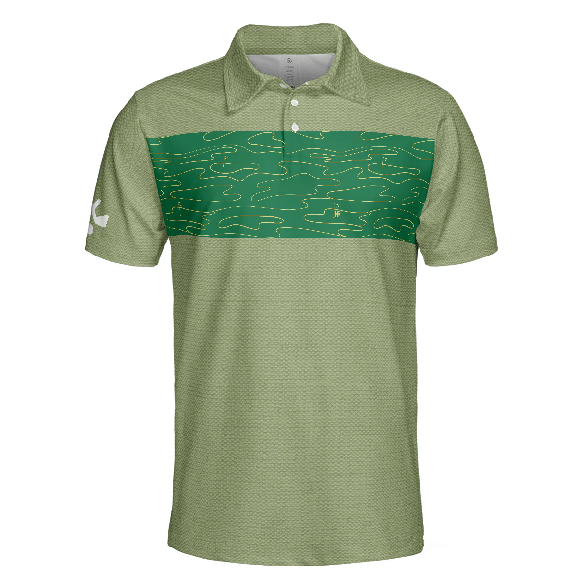 Men Golf Polo Shirt - Golf Course Pattern Men Polo Shirt, Hit'Em Long & Straight Elegant Golf Shirt Men Polo Shirt - Perfect Polo Shirt For Men, Golfers - Image 3