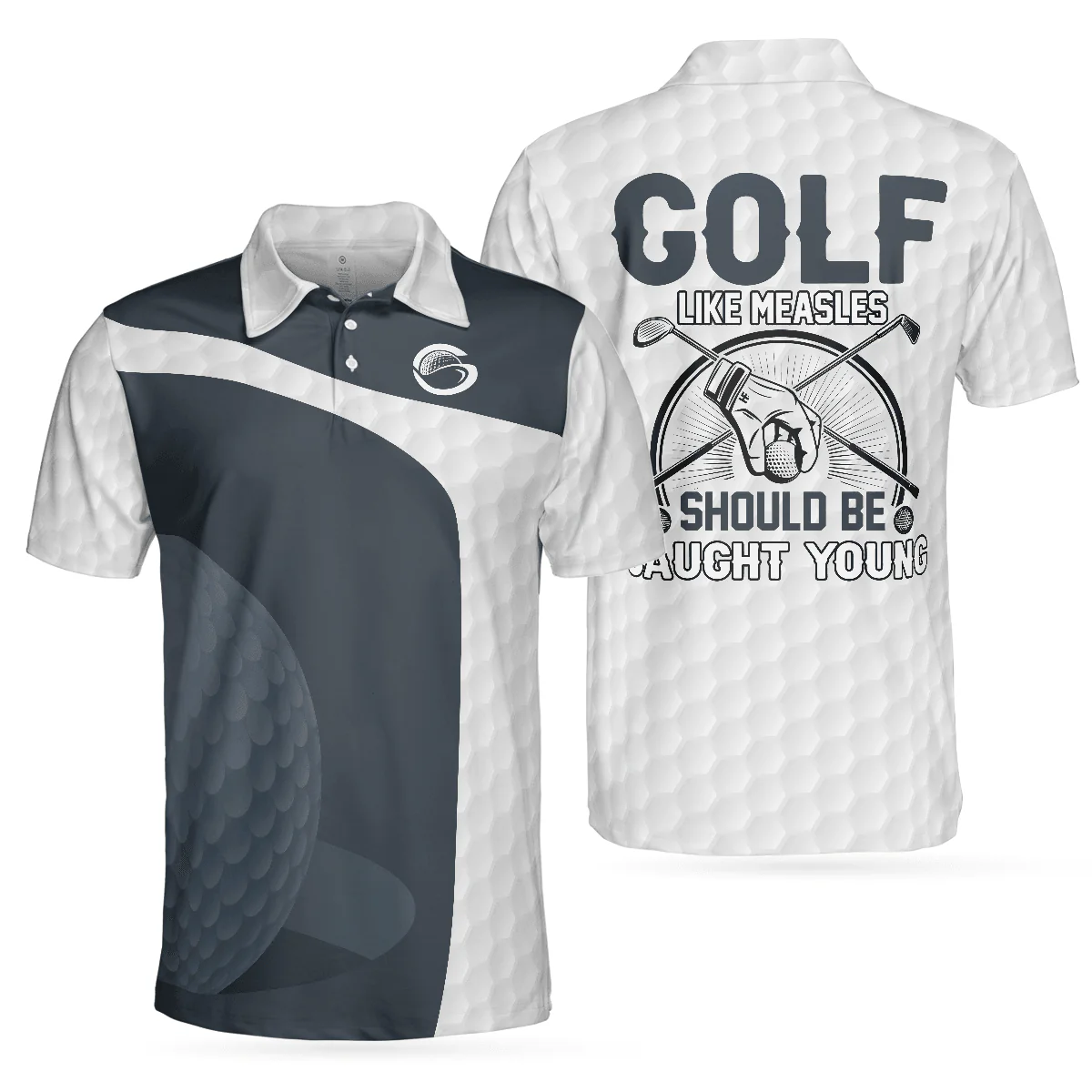 Men Golf Polo Shirt - Golf Crossed Golf Clubs, Golf Polo Shirt - Perfect Polo Shirt For Men, Golfers