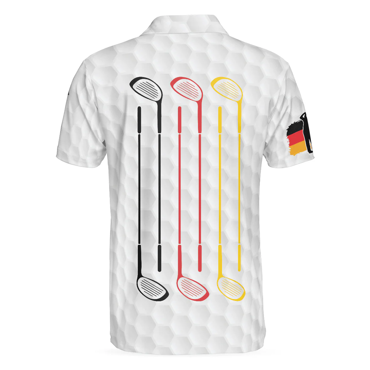 Men Golf Polo Shirt - Golf German Flag Men Polo Shirt, White Golf Pattern Polo Shirt, Germany Golf Shirt For Men - Perfect Polo Shirt For Men, Golfers - Image 2