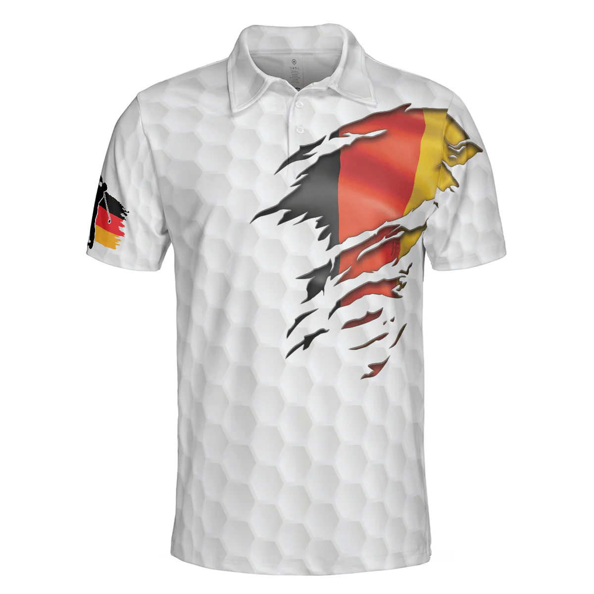 Men Golf Polo Shirt - Golf German Flag Men Polo Shirt, White Golf Pattern Polo Shirt, Germany Golf Shirt For Men - Perfect Polo Shirt For Men, Golfers - Image 3