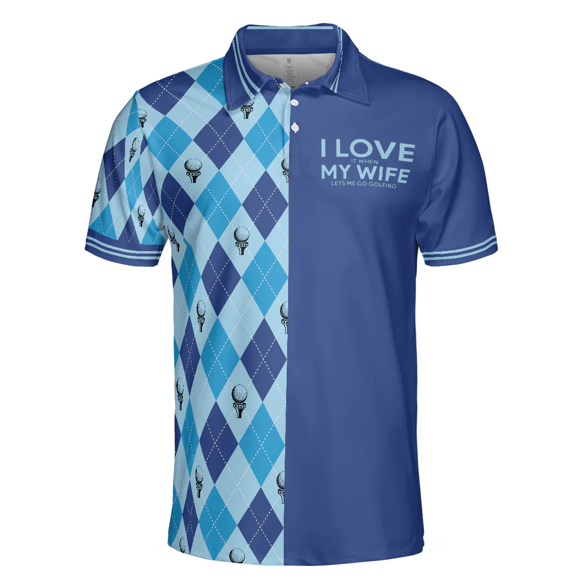 Men Golf Polo Shirt - Golf Men Polo Shirt, I Love It When My Wife Lets Me Go Golfing Men Polo Shirt, Seamless Pattern Husband Golf Shirt For Men - Image 3