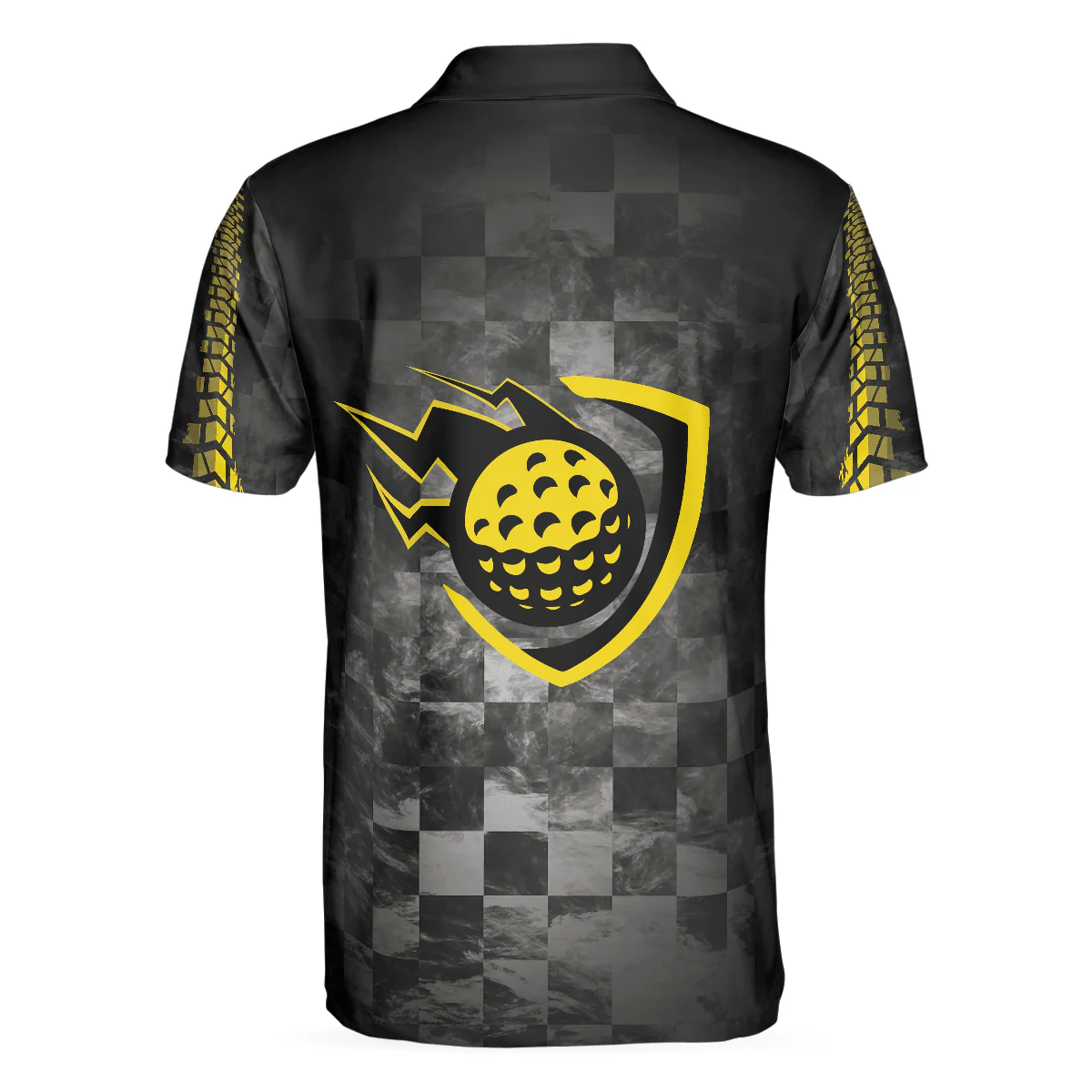 Men Golf Polo Shirt - Golf Yellow Pattern Men Polo Shirt, Checker Pattern Racing Polo Shirt, Best Golf Shirt For Men, Best Gift For Golfers - Image 4