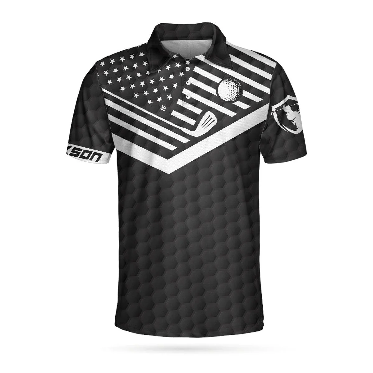Men Golf Polo Shirt - Golfing Instructions Custom Men Polo Shirt, Personalized Black US Flag Polo Shirt, Cool Golf Shirt For Men, Golfers - Image 2