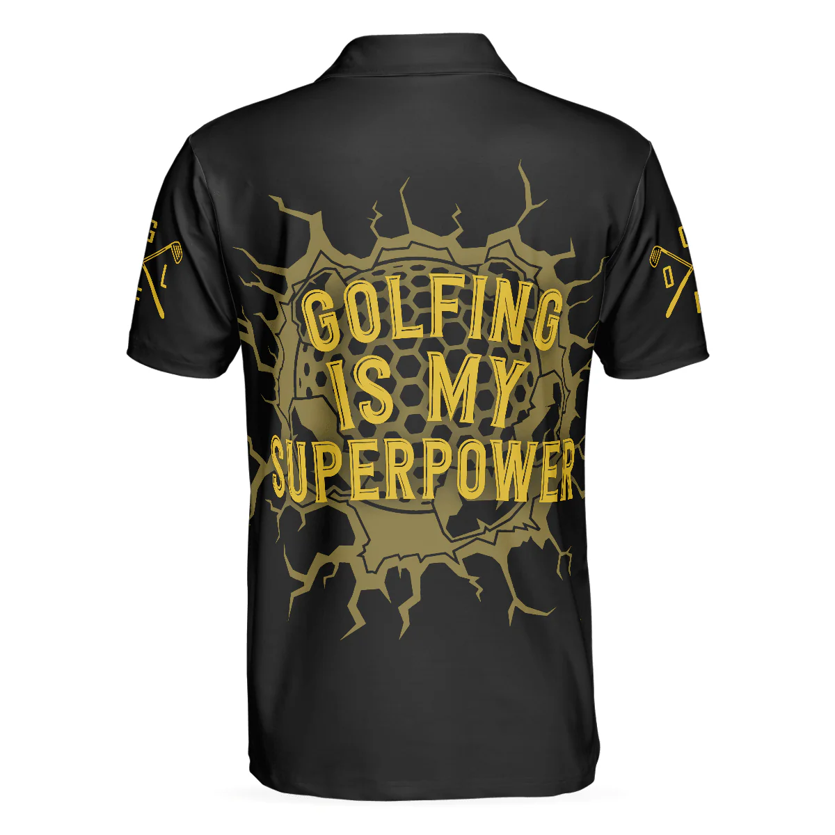 Men Golf Polo Shirt - Golfing Is My Superpower Golf Men Polo Shirt, Black Golf Club Shirt For Male Players, Cool Golf Gift For Men, Best Gift For Golfers - Image 2