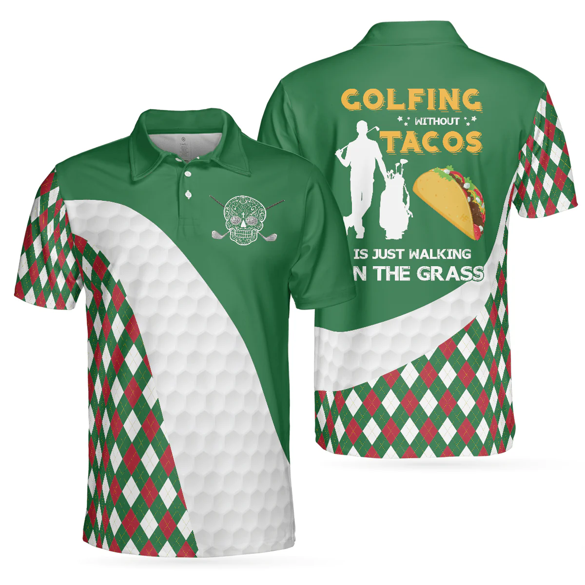 Men Golf Polo Shirt - Golfing Without Tacos Is Just Walking On The Grass Golf Shirt Men Polo Shirt - Perfect Polo Shirt For Men, Golfers
