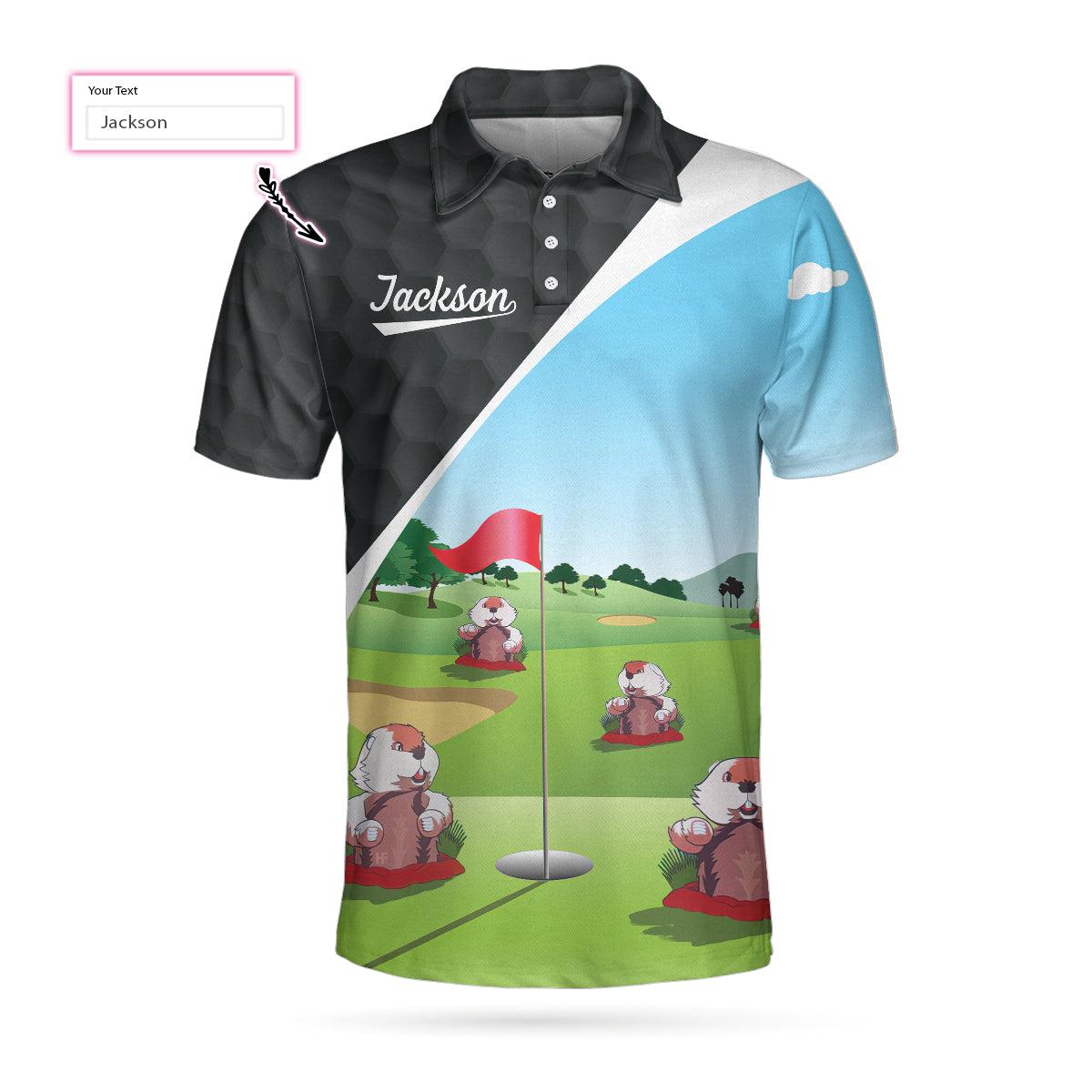 Men Golf Polo Shirt - Gopher My Mind Is On Golf Custom Men Polo Shirt, Personalized Golf Shirt For Men, Cool Gift For Golfers - Image 4