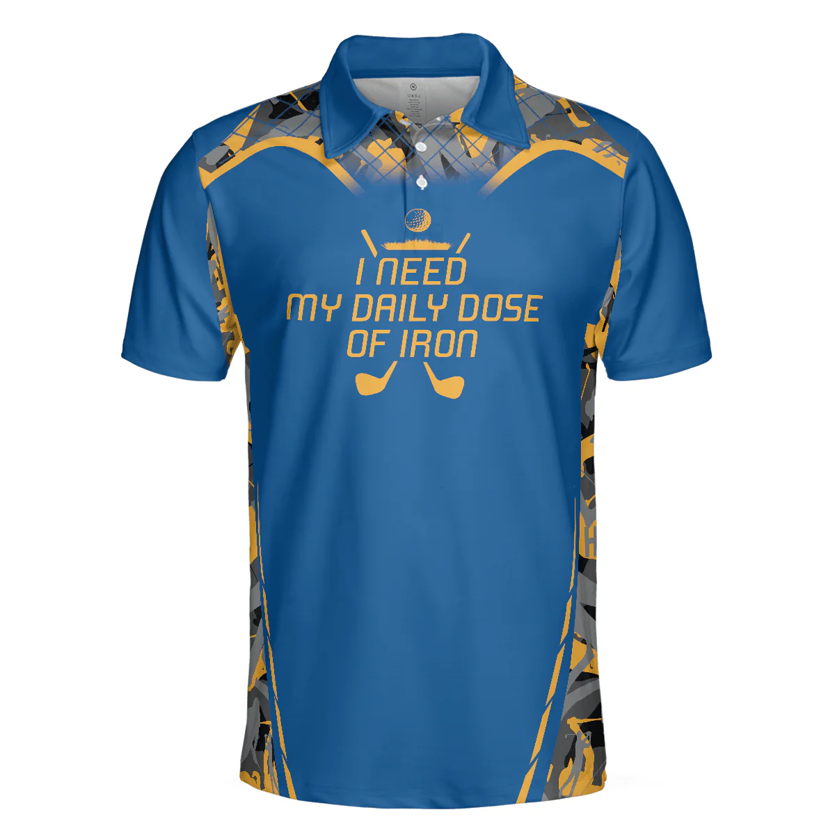 Men Golf Polo Shirt - I Need My Daily Dose Of Iro Polo Shirt, Camouflage Sport Polo Shirt, Best Golf Shirt For Men, Golfers - Image 3