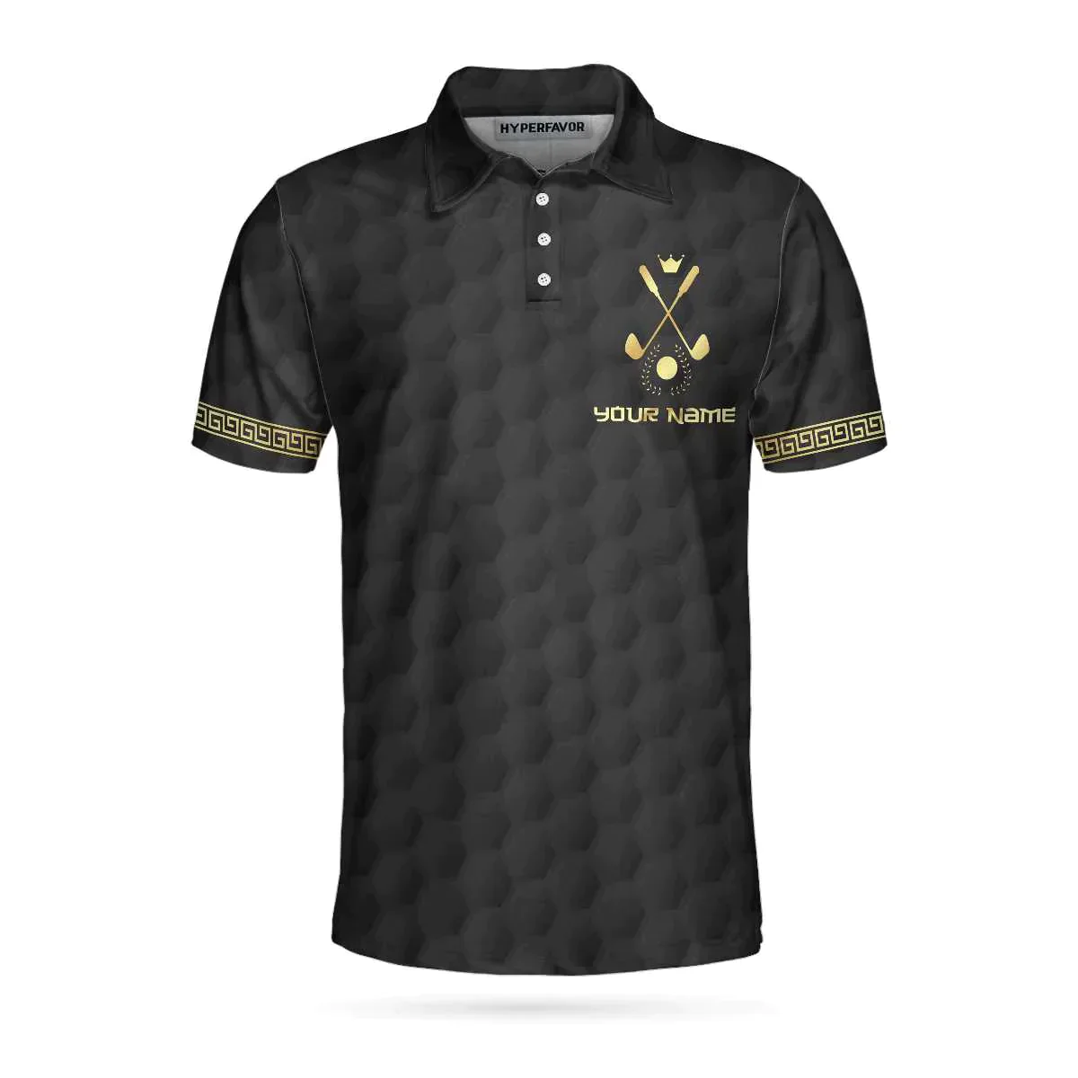 Men Golf Polo Shirt - King Of Golf Custom Polo Shirt, Personalized Black Golf Ball Pattern Ball Clubs Men Polo Shirt - Perfect Polo Shirt For Men, Golfers - Image 3