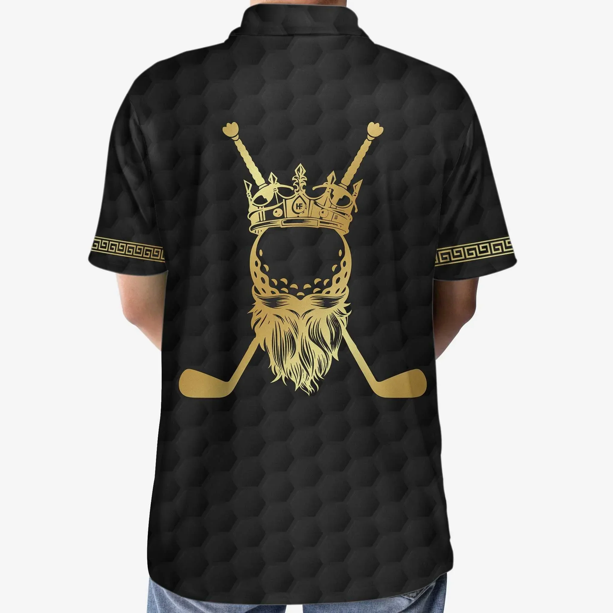 Men Golf Polo Shirt - King Of Golf Custom Polo Shirt, Personalized Black Golf Ball Pattern Ball Clubs Men Polo Shirt - Perfect Polo Shirt For Men, Golfers - Image 5