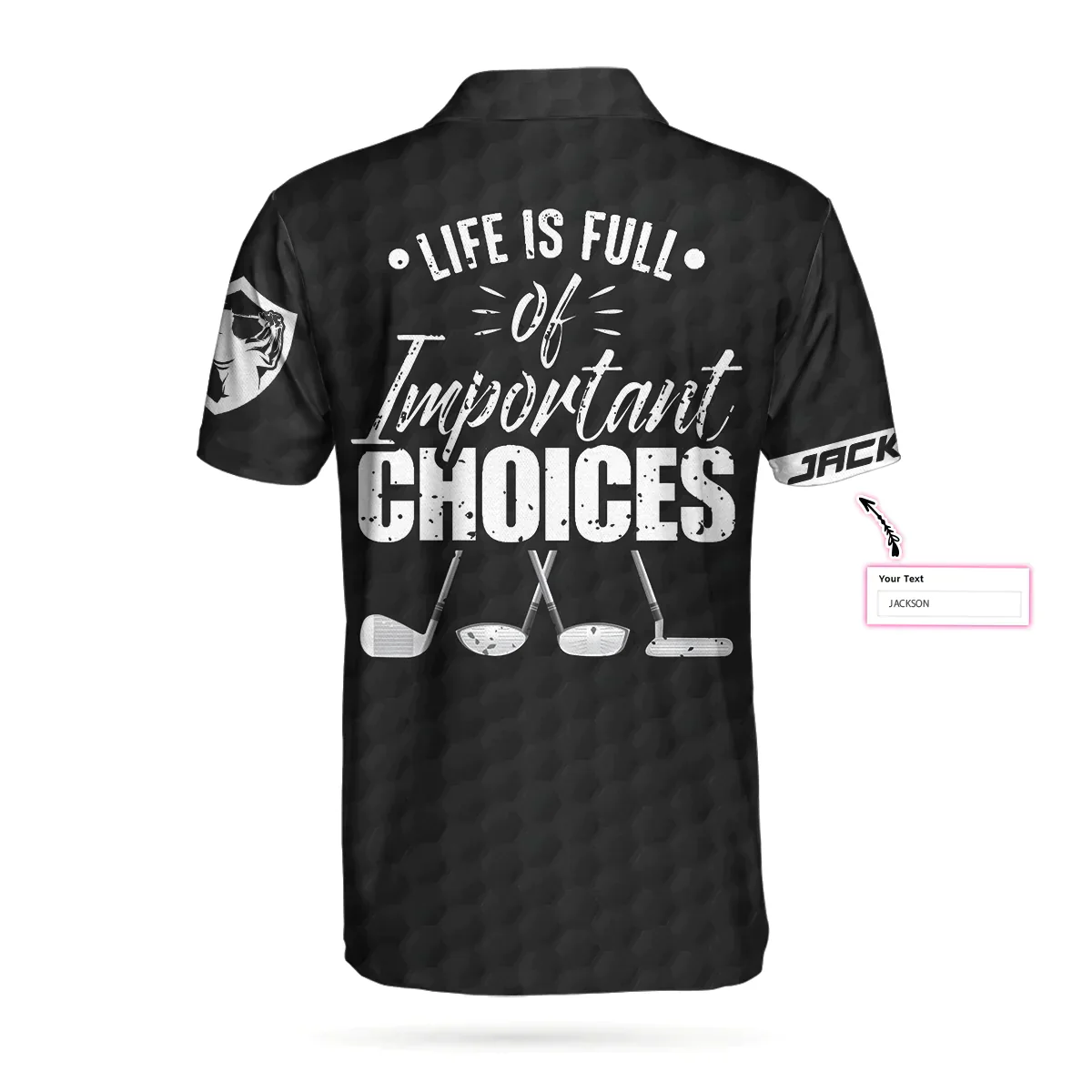 Men Golf Polo Shirt - Personalized Black Golf Pattern US Flag Men Polo Shirt, Life Is Full Of Important Choices New Custom Polo Shirt For Men - Image 3