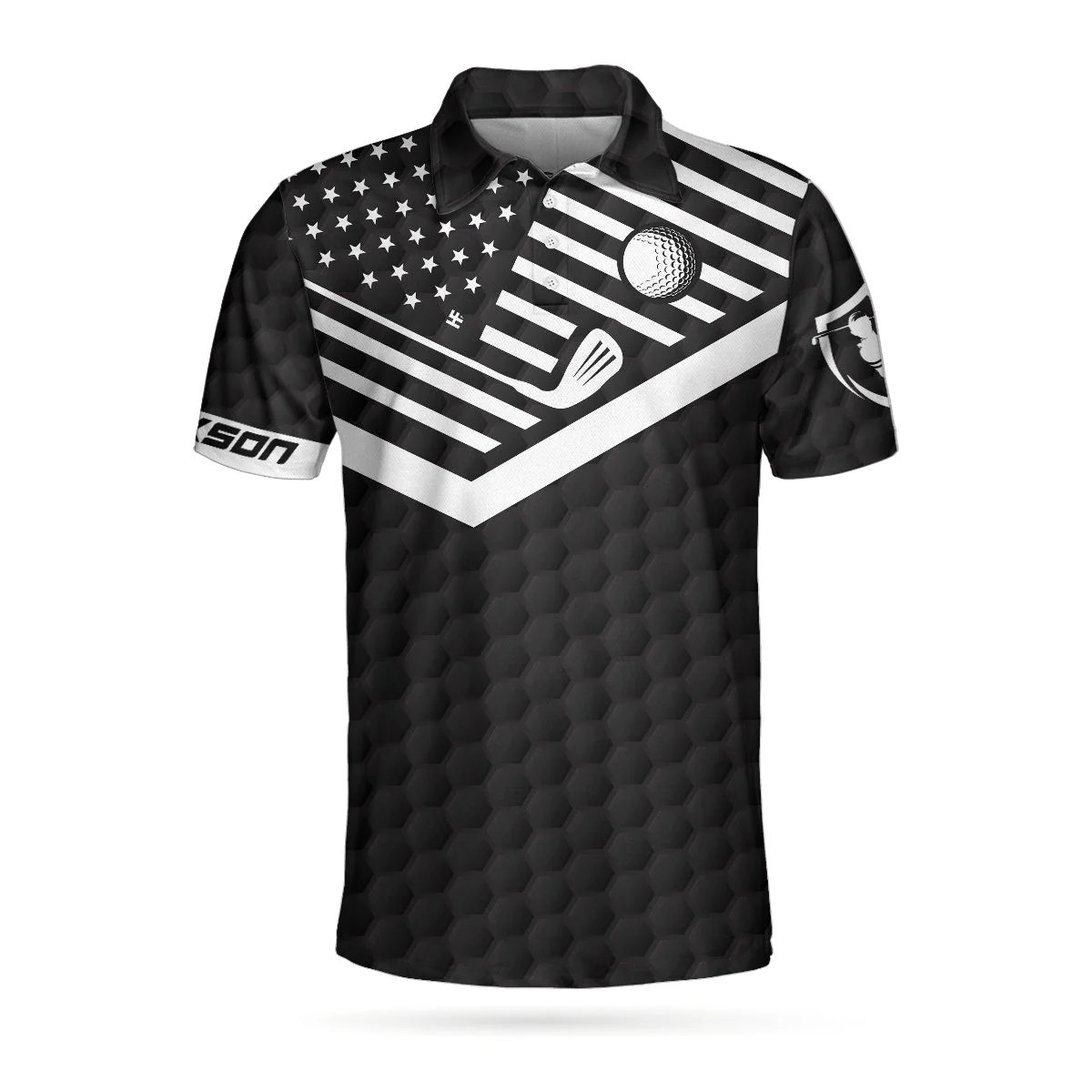 Men Golf Polo Shirt - Personalized Funny American Flag Golf Ball Golf Clubs Men Polo Shirt, Golf Saved Me From Being A Pornstar Custom Shirt For Men - Image 2