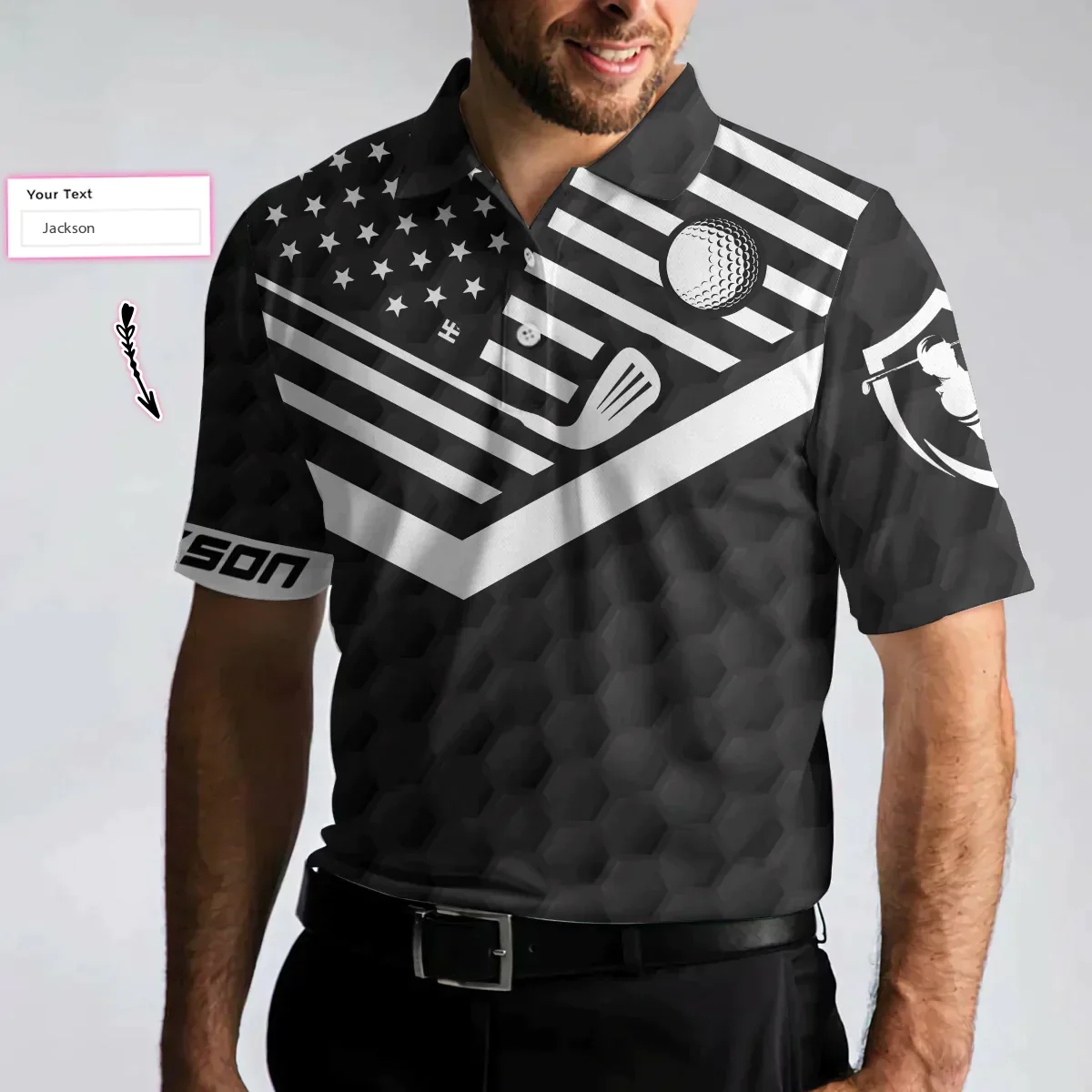 Men Golf Polo Shirt - Personalized Golf American Flag Golf Men Polo Shirt, I Was One Under Today Custom Shirt For Male, Gift For Golfers - Image 5