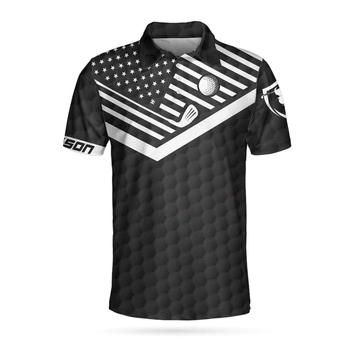 Men Golf Polo Shirt - Personalized Golf Men Polo Shirt, If It Hit Left Black American Flag Men Golf Polo Shirt - Perfect Polo Shirt For Men, Golfers - Image 2