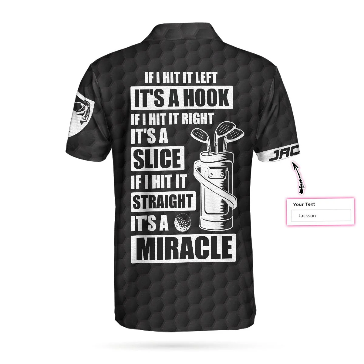 Men Golf Polo Shirt - Personalized Golf Men Polo Shirt, If It Hit Left Black American Flag Men Golf Polo Shirt - Perfect Polo Shirt For Men, Golfers - Image 3