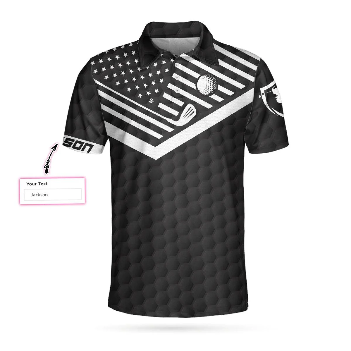 Men Golf Polo Shirt - Personalized Golf Men Polo Shirt, If It Hit Left Black American Flag Men Golf Polo Shirt - Perfect Polo Shirt For Men, Golfers - Image 4