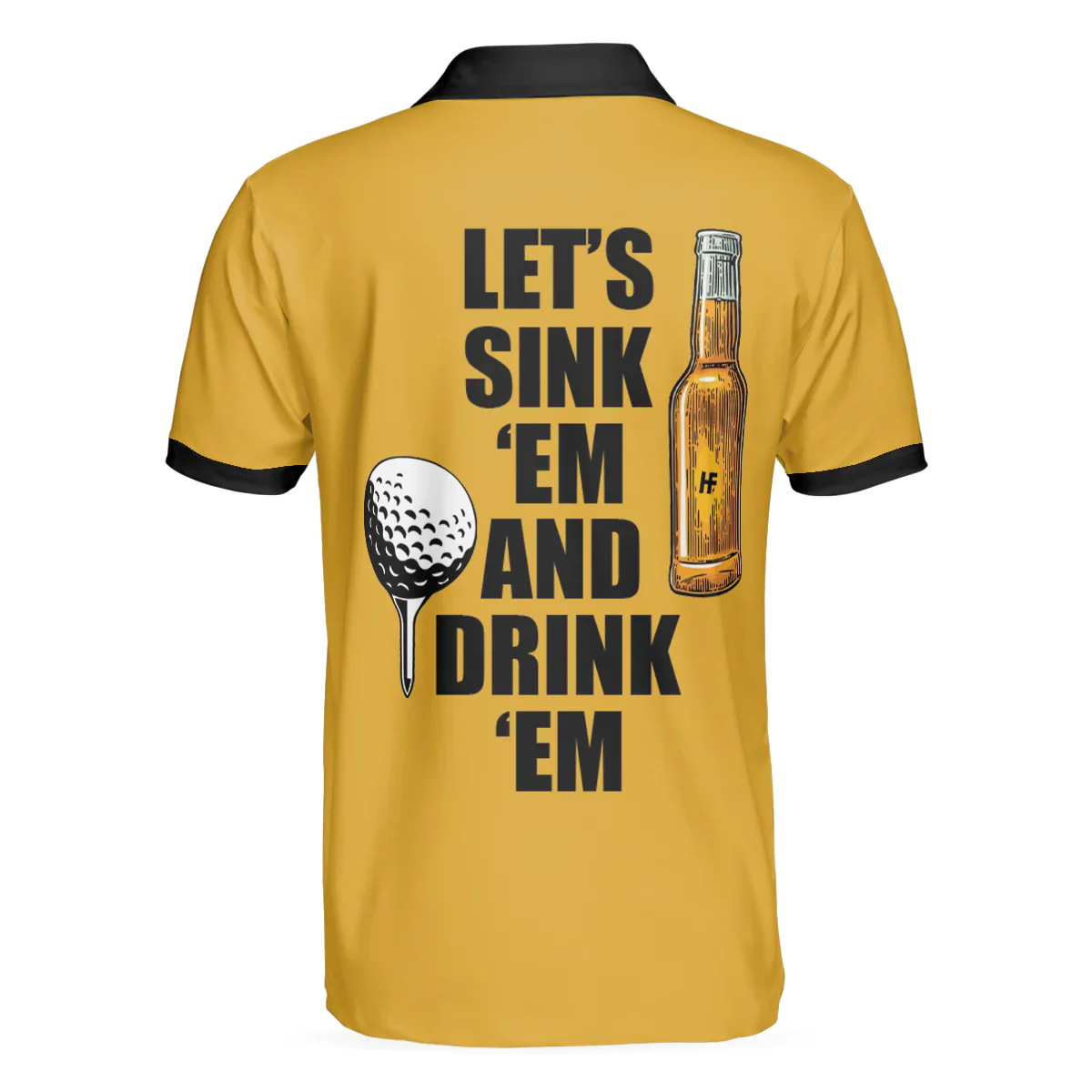 Men Golf Polo Shirt - Plaid Pattern Golf Beer Men Polo Shirt, Let's Sink 'Em And Drink 'Em Golf Polo Shirt, Golf Gift Idea For Beer Lovers - Image 3